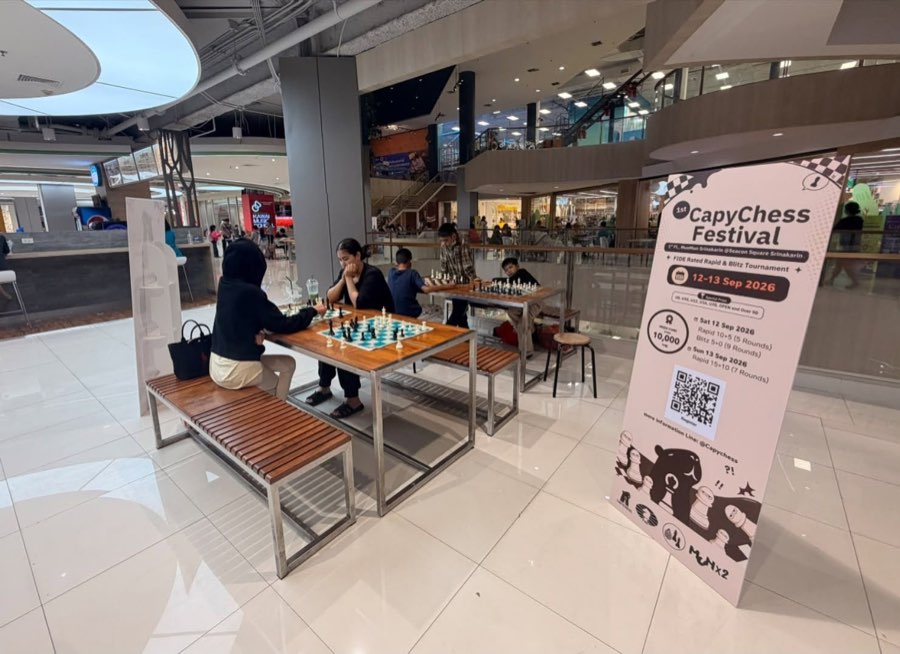 พื้นที่เล่นหมากรุกของ CapyChess ที่ซีคอนสแควร์ ศรีนครินทร์ ชั้น 3